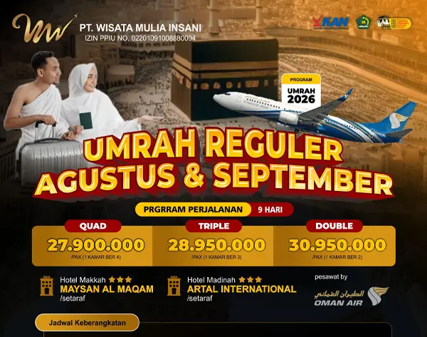 Paket Umroh Agustus September 2026 - wisata mulia insani by dim kreatif